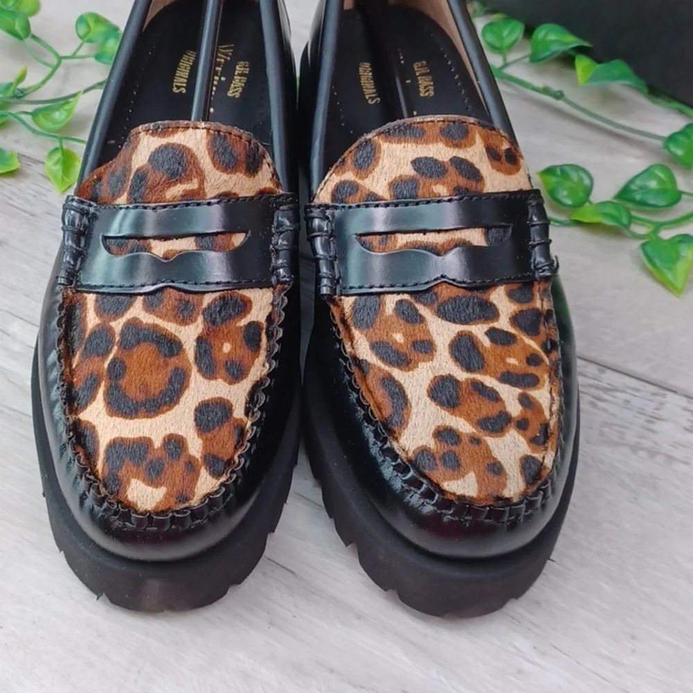 G.H. Bass Whitney Leopard Lug Loafer Weejuns NIB